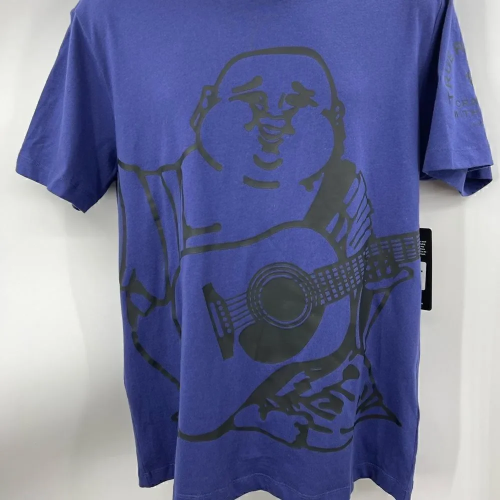 True Religion purple Buddha short sleeve cotton shirt